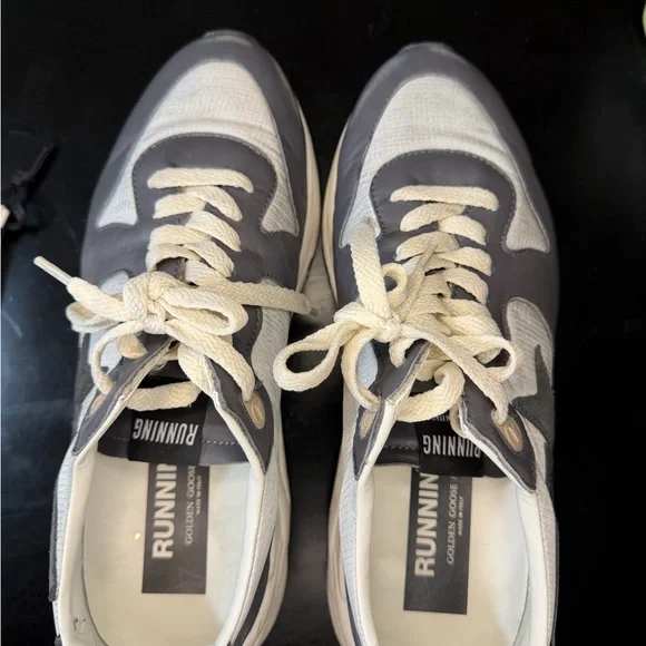 Golden Goose Men's Running Sole Sneakers in Silver, Ebony, Black